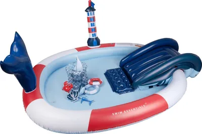 Obrázok produktu pre Swim Essentials Ocean Stripes, Nafukovací bazén, 230 L, Oválny, 3 rok / roky, PVC, Modrá, Červená, Biela