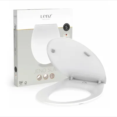 Produktbild von Lenz JENO WC-Sitz Weiß Duroplast mit Absenkautomatik, Abnahmefunktion, Top-Mount-Edelstahlbefestigung, belastbar bis 250 kg 41040161