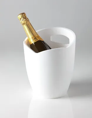Image de MC RISTORAZIONE : Supports pour bouteilles de vin - Champagne et bouteilles de Prosecco - Seau à glace, fabriqué en Italie - Couleur : blanc - Capacité : 3,5 litres