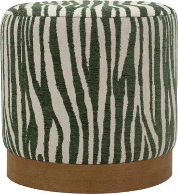 Image de Pouf Savana Ø 40 cm vert avec motif spécial