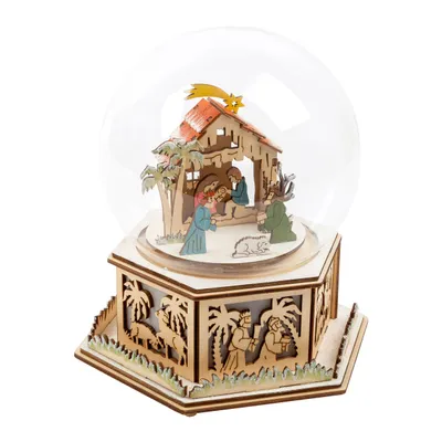 Image de Cloche lumineuse Crèche avec boîte à musique