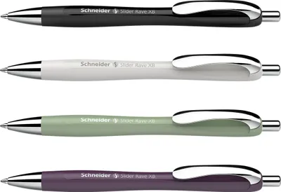 Produktbild von Schneider Kugelschreiber Slider Rave XB Trend 25, Box 4 Stück sortiert