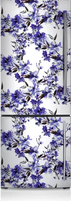 Obrázok produktu pre Magnetky na chladničku 60x205 cm - Modré kvety