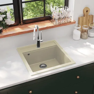 Produktbild von The Living Store Granitspüle Einzelbecken Beige