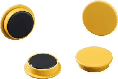 Zdjęcie produktu dla DURABLE Magnesy Ø 32 mm opakowanie zbiorcze, ?ó?ty, 475304, 20 szt.