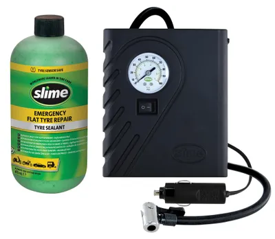 Imagen del producto de Kit de compresor portátil de 12 voltios para inflar neumáticos - Kit de reparación de emergencia