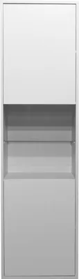 Produktbild von FURNARO Standvitrine Bonnie Vitrinenschrank Vitrine B/H/T: 51x182x45 cm, Farbe:Kreidegrau matt lack