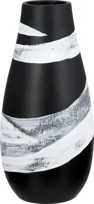Image de Gilde Vase, rund, "Escovus", Keramik, schwarz, VE 2, H. 28.5 cm, D. 14 cm 58545 4063387585450