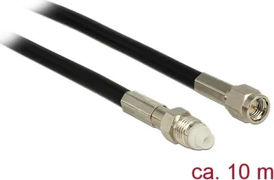 Productafbeelding van Delock - Antennekabel - FME-connector naar SMA-connector - 10 meter - Coaxiaal - Zwart