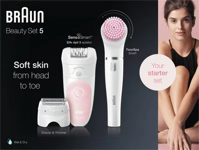 Immagine prodotto di Braun 5-875 Silk Epil Wet e Dry Set Di Bellezza Epilatore 4 In 1 Senza Fili
