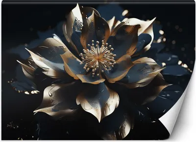 Produktbild von Vlies fototapete Abstrakte Lotosblume Glamour 250x175 cm Feeby Gold inkl. Kleber einfache Montage