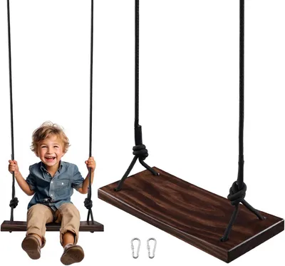Immagine prodotto di Altalena per bambini - Altalene - Altalena per bambini - Sedile per altalena - Adatta per interni ed esterni - Regolabile in altezza - Corda