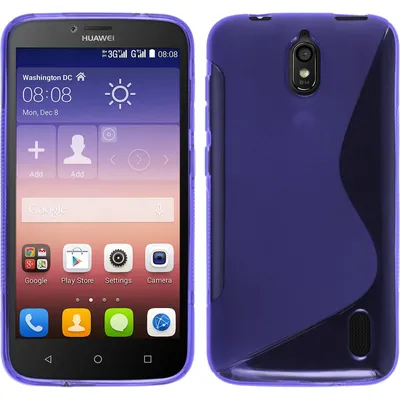 Produktbild von PhoneNatic Case kompatibel mit Huawei Y625 - lila Silikon Hülle S-Style + 2 Schutzfolien