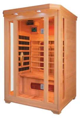 Obrázok produktu pre Infračervená kabína PureHaven 120x105x190 cm z kanadského dreva hemlock Bluetooth zvukový systém Časovač Svetelná terapia v 4 farbách Digitálne ovládanie