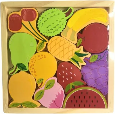 Zdjęcie produktu dla Drewniane Puzzle Edukacyjne Owoce Dla Dzieci 3+ - Model 06805