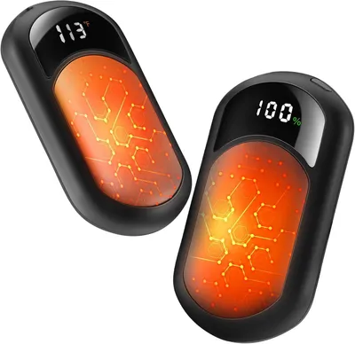 Productafbeelding van Elektrische handwarmer 2 stuks - Oplaadbaar USB-C - 6400 mAh - 3 warmtestanden