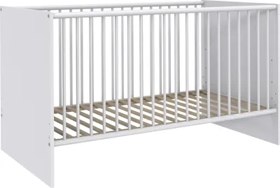 Produktbild von Babybett >Gotland< inkl. Lattenrost, 3 Schlupfsprossen, Weiß - 75x82x143cm (BxHxT)