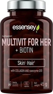 Produktbild von ESSENSEY - Multivitamin Kapseln I Mineralien fr Frauen I 90 Kapseln I Vitamine A-Z I Biotin 25 g I 45 Tagesdosen I Leicht zu schlucken I Labor