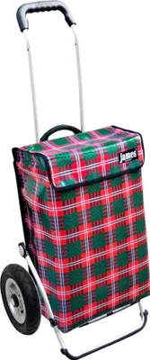 Produktbild von James Einkaufstrolley - SCHOTTEN - stabiler Einkaufswagen mit individuellem Design - mehrfarbig: rot | grün in Ausführung: Royal-Luftraeder