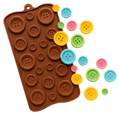 Produktbild von Elhandel Silikonform für Schokolade Fondant Dekorationen Knöpfe