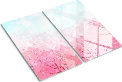 Immagine prodotto di Copertura per piano cottura – Copertura per piano cottura a induzione – Piano di vetro protettivo – 2x30x52 cm – Piani di vetro protettivi per fornelli – Vetro temperato – Motivi con fiori di ciliegio