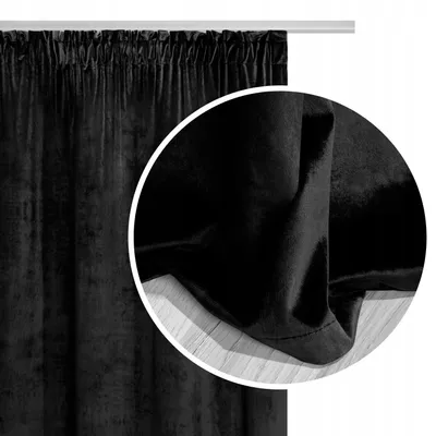 Image de SIIN Rideau en velours Eckart noir 140 cm x 270 cm