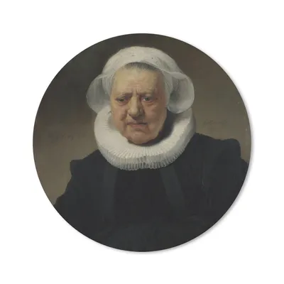 Produktbild von MuchoWow® Mauspad Mousepad Porträt von Aechje Claesdr - Rembrandt van Rijn 30x30 cm - Mousepads - Maus Mat - Pad - Mausunterlage - Tischunterlage - Schreibtischmatten