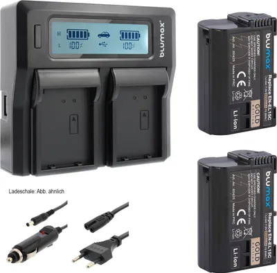Produktbild von 2x Akku + Lader für Nikon EN-EL15C  A/B/C Z5 Z6 Z7 II D7500 2250 mAh (7,0V)