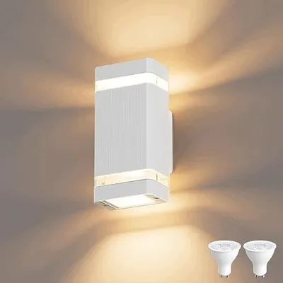 Zdjęcie produktu dla Lampa ścienna LED na zewnątrz wewnątrz IP65 aluminium GU10 do tarasu
