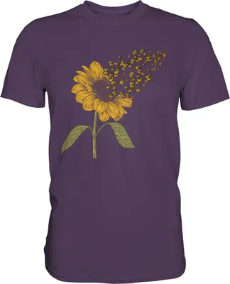 Produktbild von Schmetterling Sonnenblumen T-Shirt Gärtner Geschenk – Urban Purple / 3XL