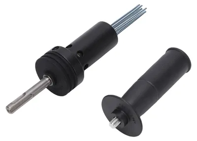 Produktbild von Aufsatz für elektrischen Nadelhämmer, runder Schaft, 2-Loch-2-Schlitz-Adapter für elektrischen Nadelhämmer zur Rostentfernung und zum Meißeln