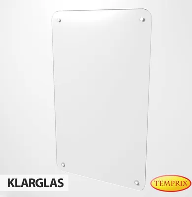 Produktbild von Wärmeschutz aus Glas | Hitzeschutz Klarglas Larvik 1000 x 600 x 6 mm | Wandhitzeschutz Funkenschutz Glas Möbelschutz Wandschutz