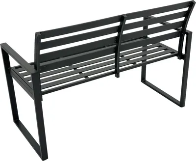 Produktbild von DEGAMO Gartenbank Parkbank Alubank ATLANTA 2-sitzer 123cm, Aluminium dunkelgrau, wetterfest