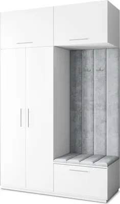 Produktbild von Masseno Garderobe-Set REMA 150/240/60 cm Modern Garderobenschrank Weiß