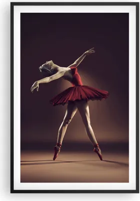 Produktbild von Gerahmtes Poster - Schwarzer Rahmen - Ballerina Rot Kleid - 61x91,5 cm - Wand Bild - Wanddeko - Wandbilder - Kunstposter - Wandposter - Bilderrahmen - Bilder - Kunstdruck - Wandbild - P2BPA61x91-4336