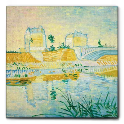 Image de Giallobus - Le pont de Clichy - Vincent Van Gogh - 70L x 70l cm - Tableau - Toile à cadre standard