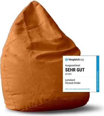 Produktbild von Lumaland Luxury XL PLUS Sitzsack stylischer Beanbag - 220L Füllung mit extra starken Nähten - Orange