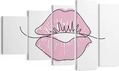Produktbild von Bild auf Leinwand - Leinwandbild - 5 Teile - Mund Bild Modern - 100x60cm - Wand Bild - Wanddeko - Wandbilder - Leinwanddruck - Bilder - Wanddekoration - Leinwand bilder - Wandbild - EG100x60-4543