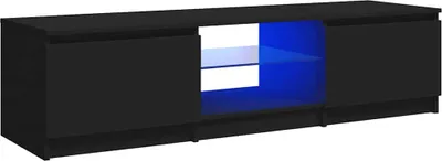 Produktbild von vidaXL TV-Schrank mit LED-Leuchten Schwarz 140x40x36 cm