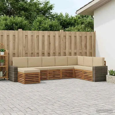 Produktbild von Möbel Outdoor-Sofagarnitur mit Kissen 8 pcs Natur und BeigeGartensofas - Gartensofas c1952