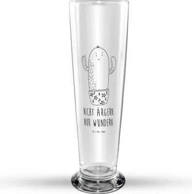 Produktbild von Mr. & Mrs. Panda Bierglas Kaktus Wut - Transparent - Geschenk, Bierbecher, Kakteen, Bier Glas, Chefin, Büro, Glasbierglas, Kollegin, Kollege, Glasbecher, Trinkglas