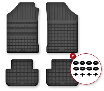 Image de Tapis de sol en caoutchouc pour Volvo V90 I 1997-1998 (break) – 4 pièces, noirs, semi-universel, adapté