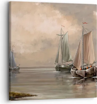 Produktbild von Bild auf Leinwand - Leinwandbild - Meer Boot Fischer - 30x30cm - Wand Bild - Wanddeko - Wandbilder - Leinwanddruck - Bilder - Kunstdruck - Wanddekoration - Leinwand bilder - Wandkunst - AC30x30-3514