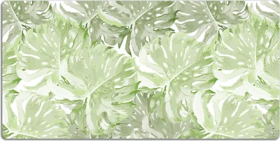 Produktbild von Schreibtischmatte Tischunterlage 90x45 cm Mauspad - Monstera-Blätter