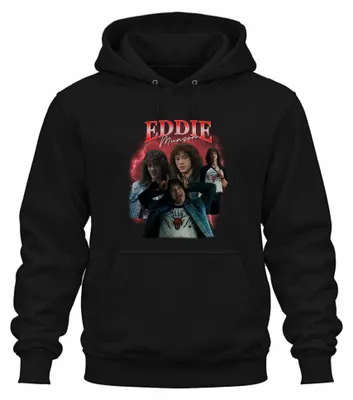 Produktbild von Eddie Munson Hellfire Club Stranger Metal Geschenk Hoodie Kapuzenpullover, Schwarz, 3XL