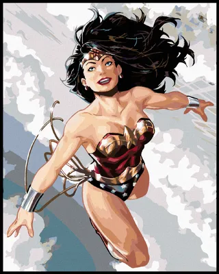 Produktbild von Zuty - Malen nach Zahlen - WONDER WOMAN FLIEGT, 40x50 cm, mit Keilrahmen (bereits gespannt)