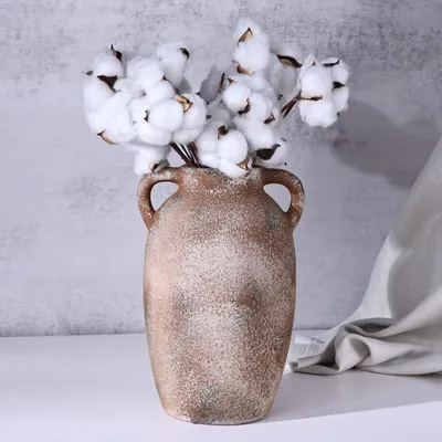 Imagen del producto de Macetas rústicas de terracota con 2 asas, ideales para flores