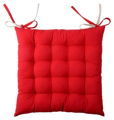 Produktbild von Duo Sitzkissen, gesteppt, 100% Baumwolle, 40 x 40 cm, Rot/Leinen