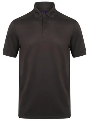 Produktbild von Henbury H460 | Herren Stretch Polo Shirt + Wick Finish - Farbe: Dark Grey (Solid) - Größe: S