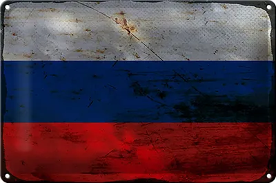 Produktbild von Blechschild Flagge Russland 30x20cm Flag of Russia Rost